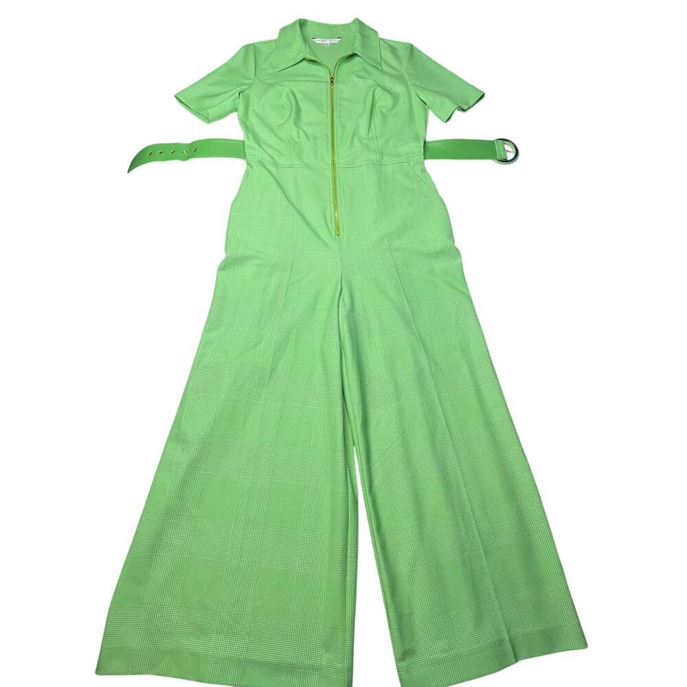 Trina Turk Jannise 3 plaid Cropped Jumper size 8 Collared Short sleeve jumpsuit - Picture 3 of 12